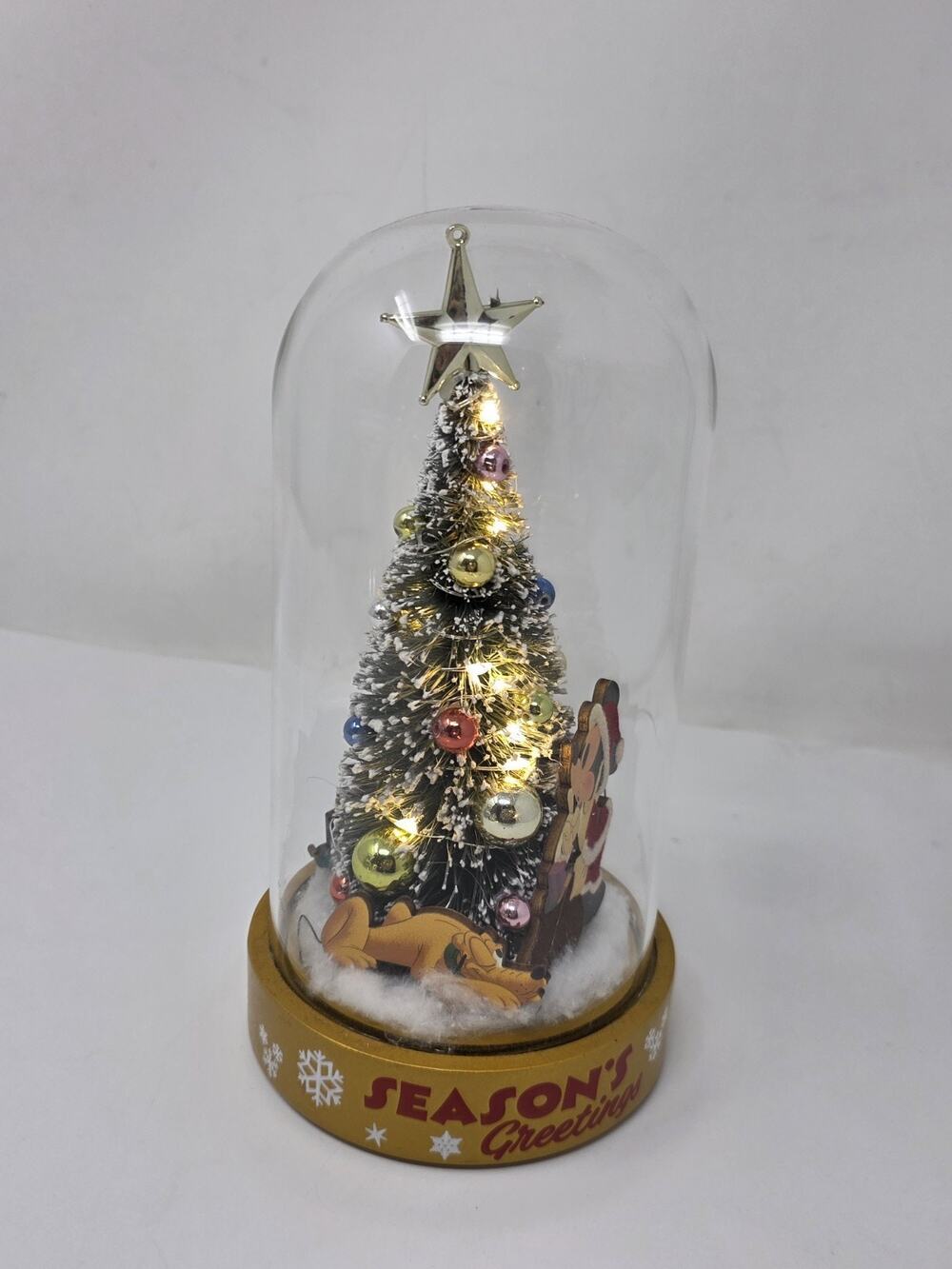 New in Box Walt Disney Park Christmas Light Up Figurine Mickey Tree Pluto Preown